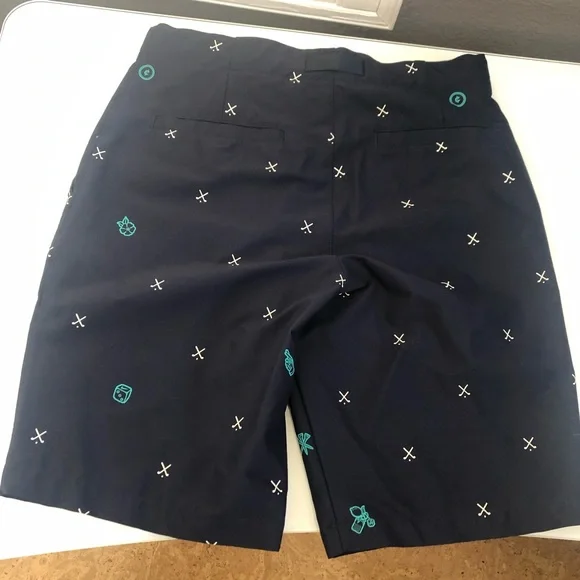 HP✨ NWOT Nike Flex Golf Shorts Navy Blue Charms Belted - Picture 6 of 13